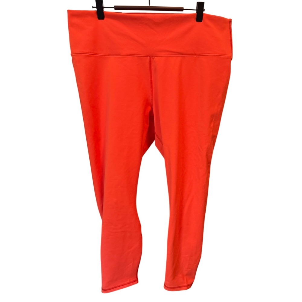 Fabletics PowerHold High Waisted Lattice Leggings Neon Orange Womens 14/16 Plus